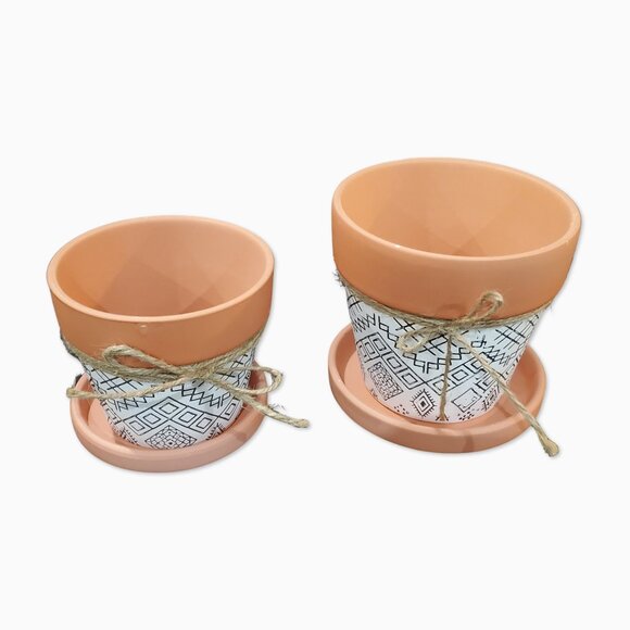 Set of 2 Terra Cotta Planting Pots - Picture 2 of 5